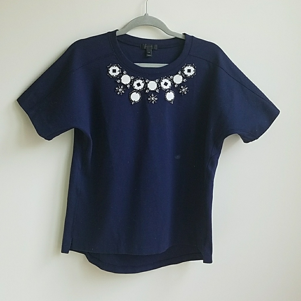 J. Crew Navy embellished short sleeved sweatshirt